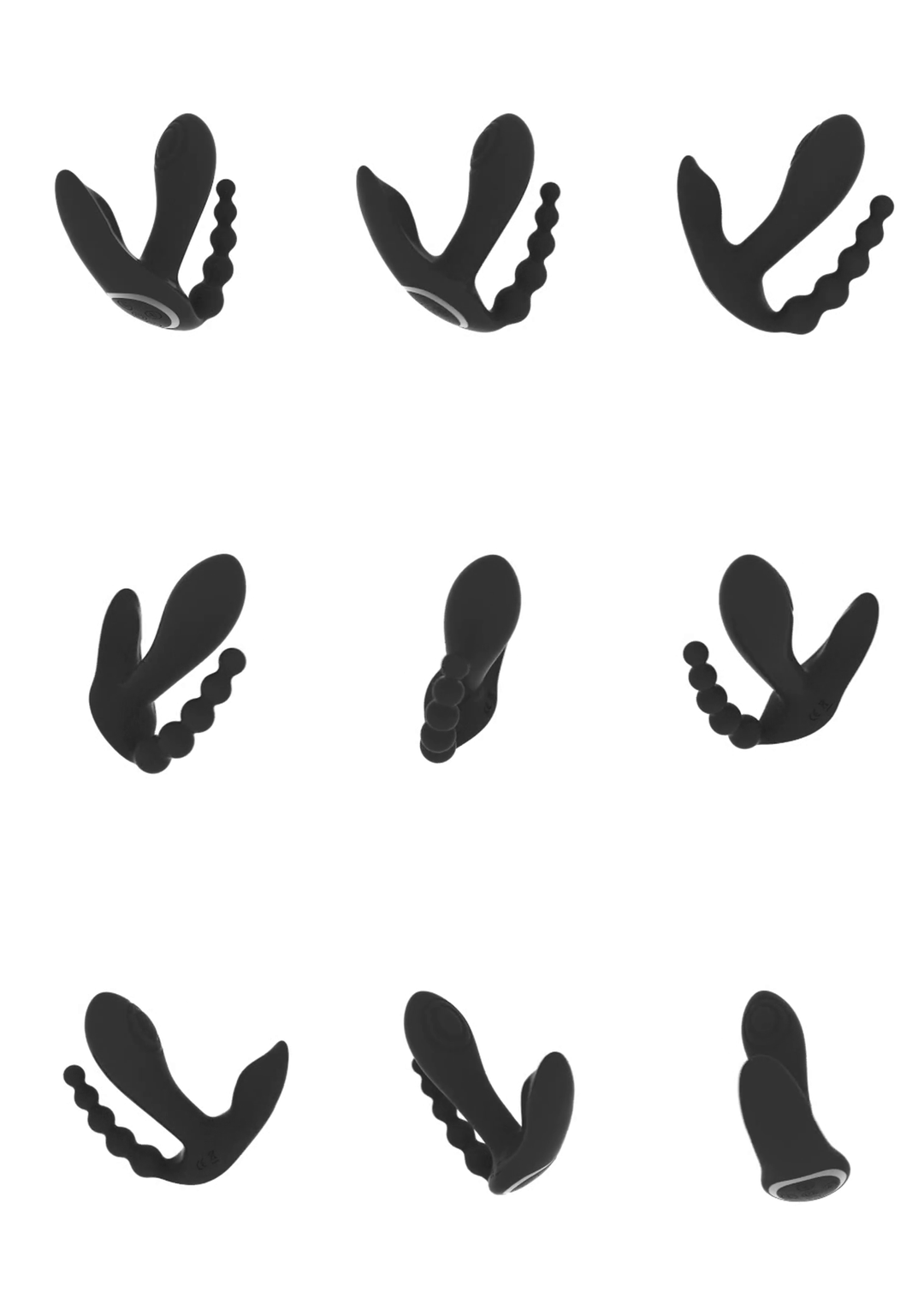 Kata - Pulse Wave Vibrating Double Penetration Vibrator - Black