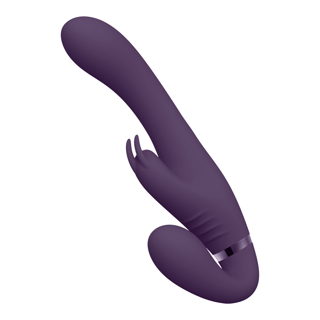 Suki - Vibrating Strapless Strap-on Rabbit - Paars