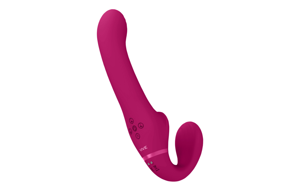 Ai - Dual Vibrating  Air Wave Tickler Strapless Strapon - Pink