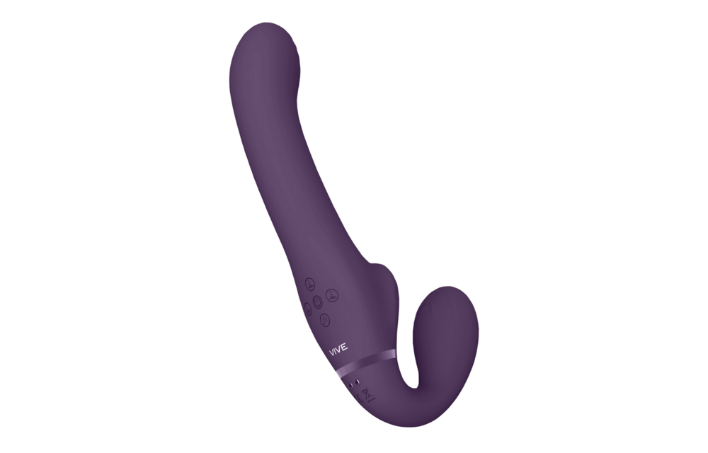 Ai - Dual Vibrating  Air Wave Tickler Strapless Strapon - Purple