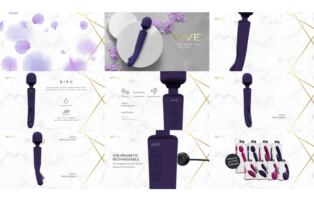 Kiku Dubbelzijdige Wand | Innovatieve G-Spot Flapper Paars