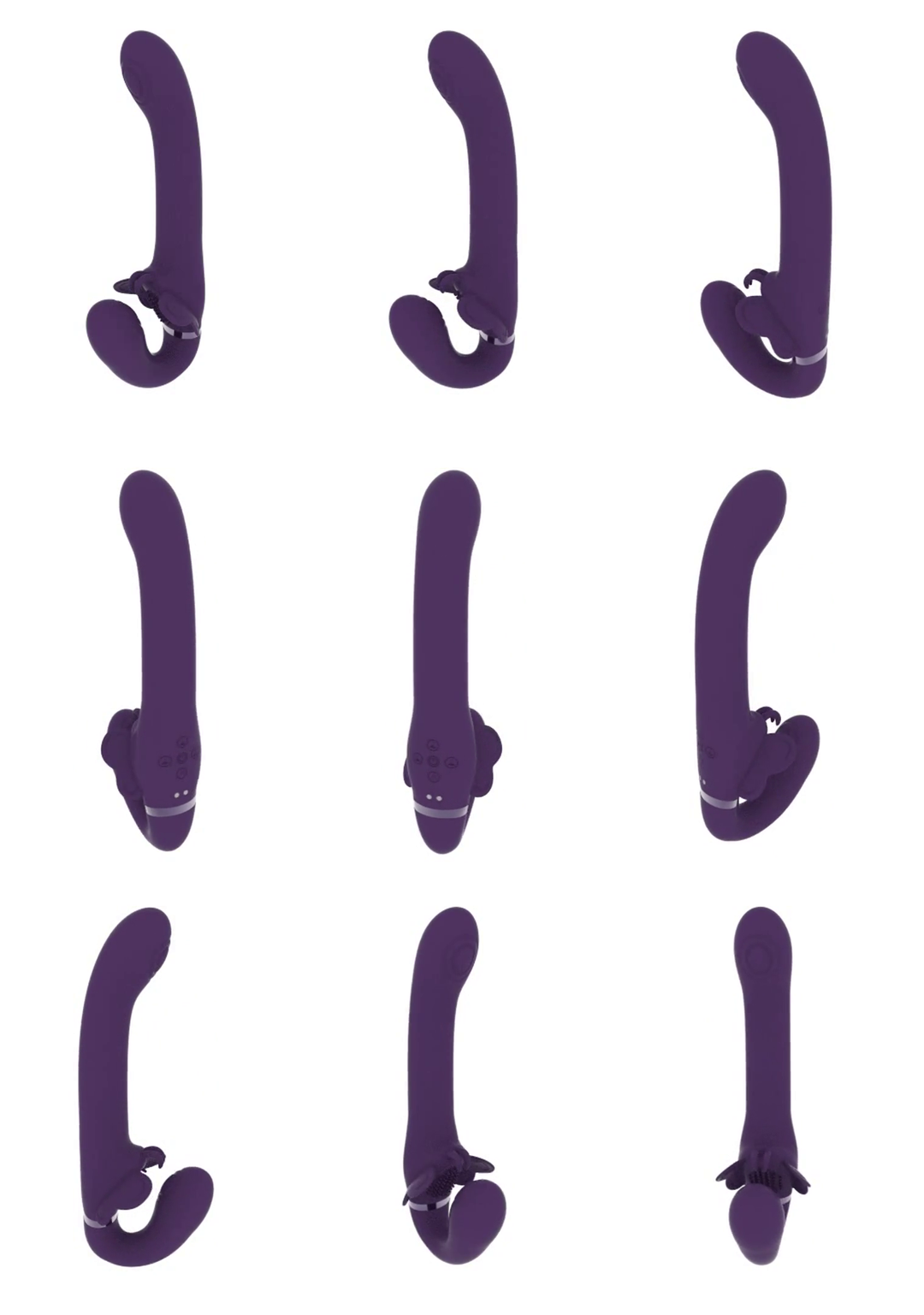 Satu - Pulse-Wave and Vibrating Strapless Strapon - Paars