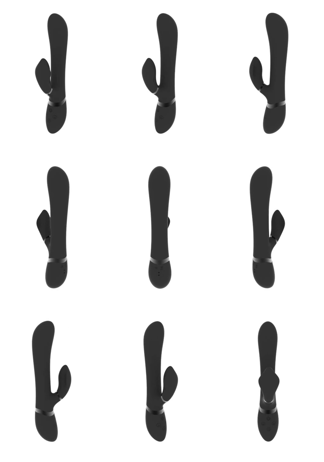 Chou - Luxury Vibrator with interchangeable clitoral sleeves - Black