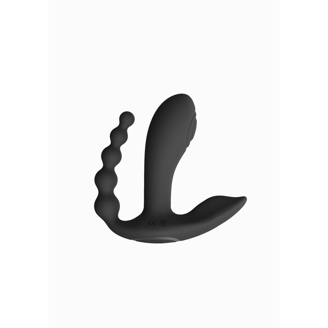 Kata - Pulse Wave Vibrating Double Penetration Vibrator - Black