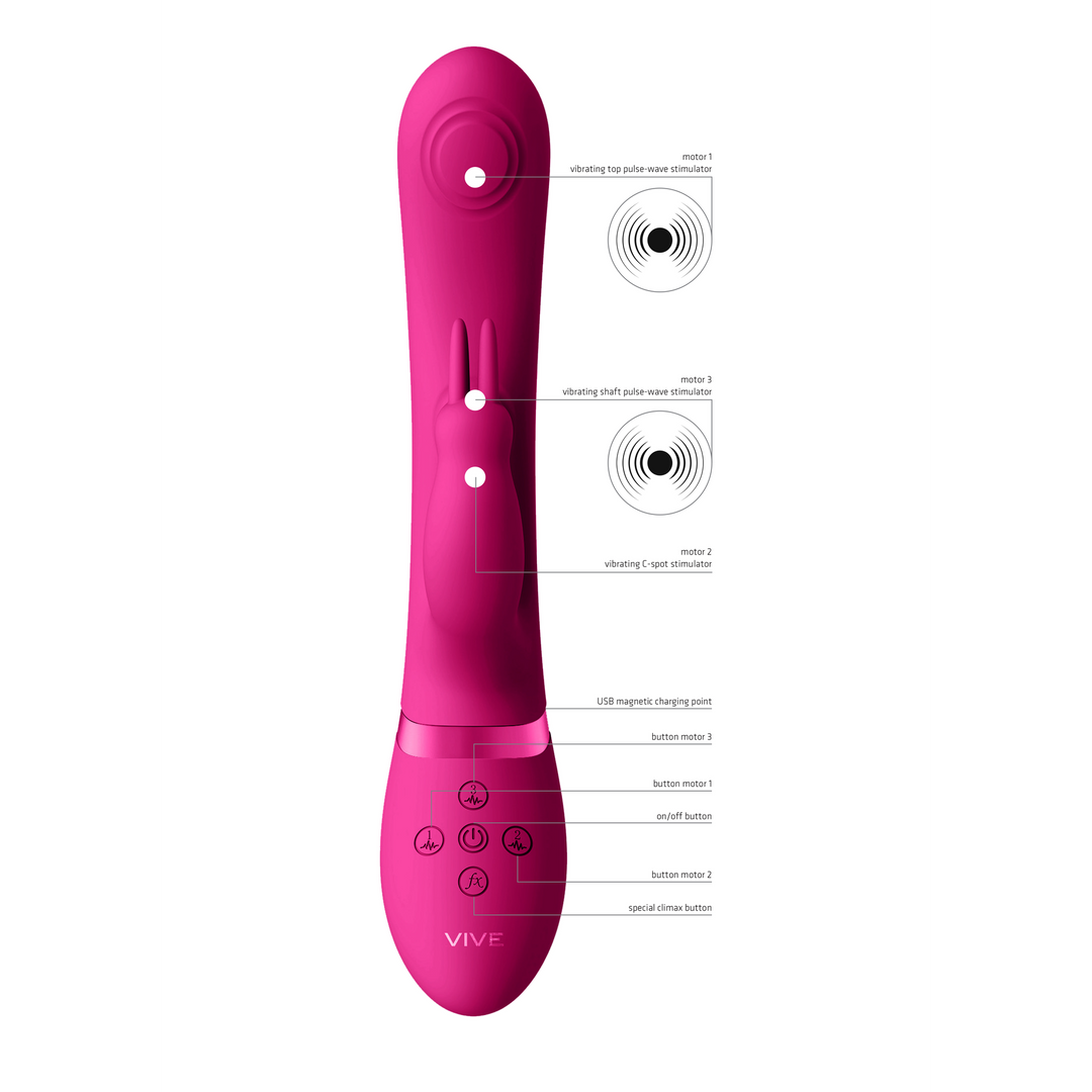 May Luxe Vibrator Rosa – 3 Motoren, G-Punkt & Pulsation