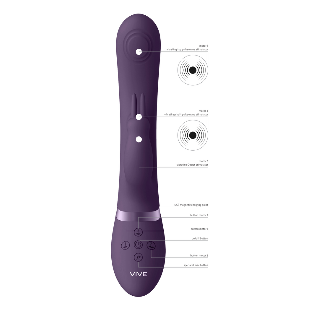 May - Luxury Vibrator with Pulsation - Purple