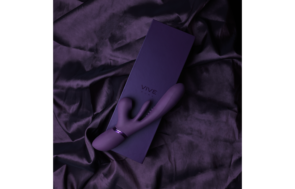 Kura - Thrusting G-Spot Vibrator with Flapping Tongue and Pulse Wave Stimulator - Paars