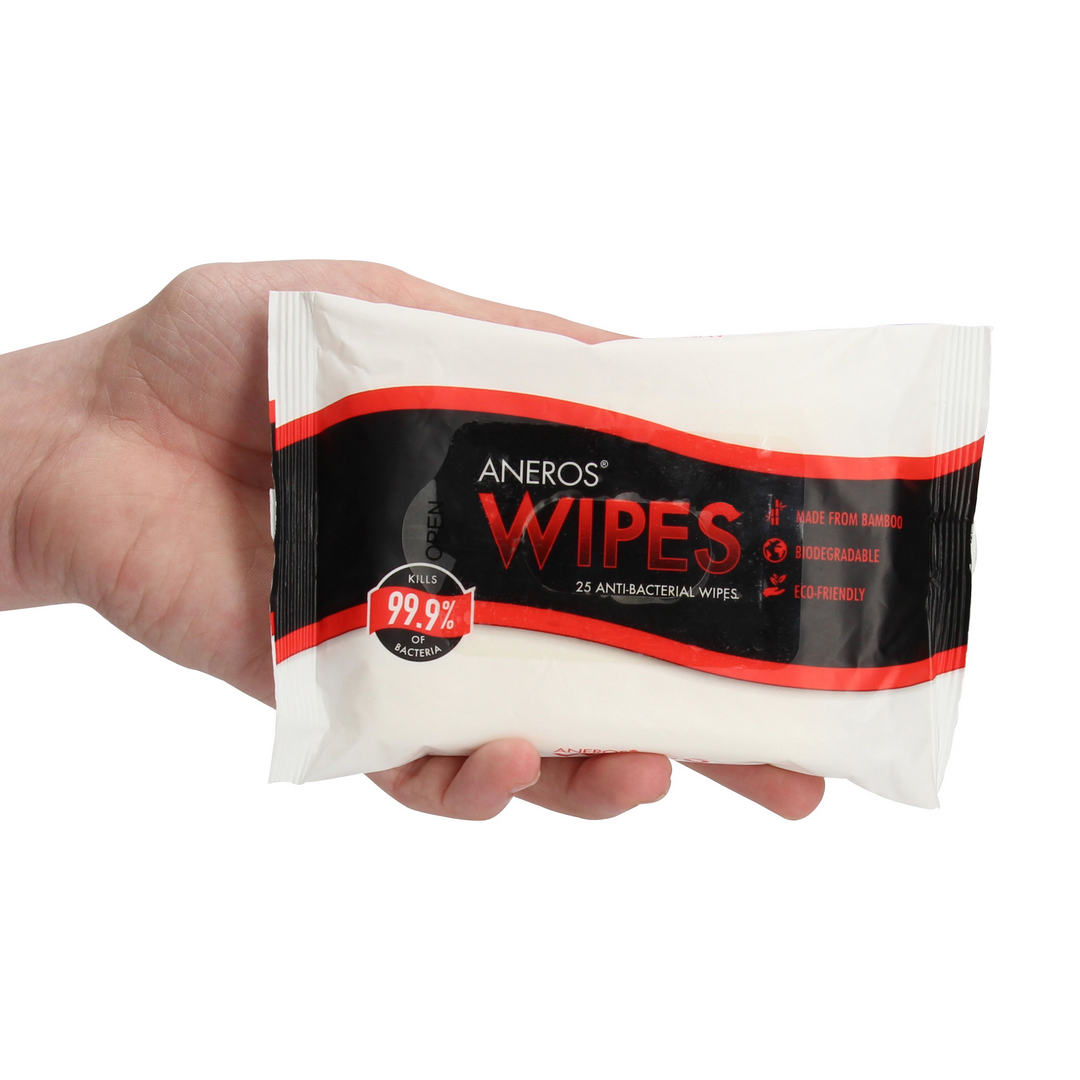 Aneros Wipes | Antibakterielle, umweltfreundliche Tücher 25x