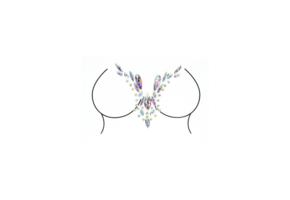 Dazzling Deep-V Cleavage Bling Sticker