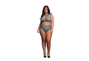 Duo Net Key-Hole Bra Set - Queen Size