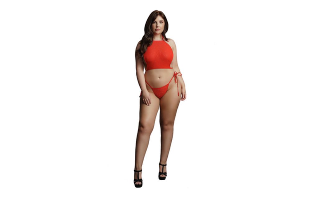 Top und String mit Strass | Große Größen 1XL-3XL Festlich