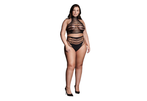Carpo XLVI - Two Piece with Turtleneck, Crop Top and Pantie - Plus Size