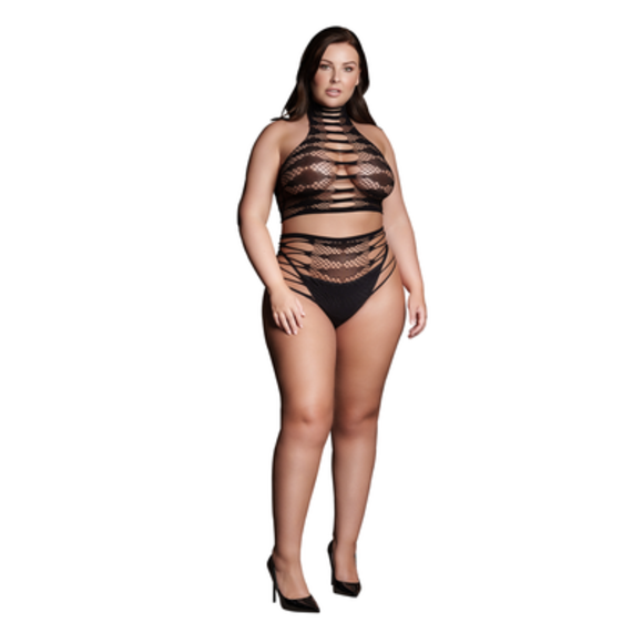 Carpo XLVI - Body met col, top en panty - grote maat