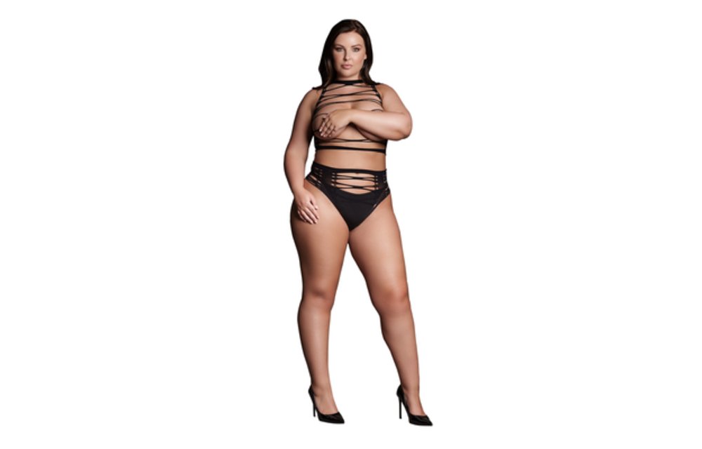 Helike Xlv Plusmaat Lingerie - Sexy Tweedelig Set Zwart