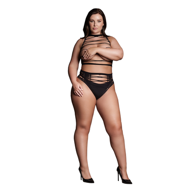 Helike XL Plus Size Lingerie - Sexy Two-Piece Set Black