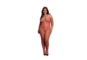 Lace Long-Sleeved Bodystocking - Queen Size