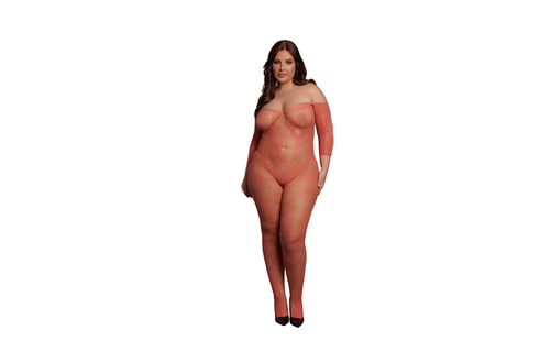 Lace Long-Sleeved Bodystocking - Queen Size