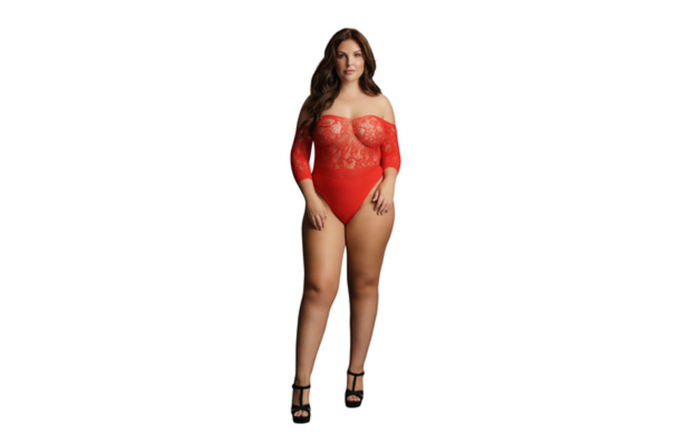 Kruisloze Strass Teddy Grote Maat Rood - Luxe & Comfort