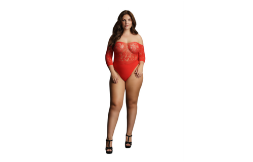 Strass-Teddy ohne Schritt - Plus Size