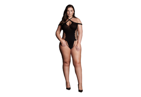 Leda XIII - Body with Crossed Neckline and Off Shoulder Straps - Plus Size