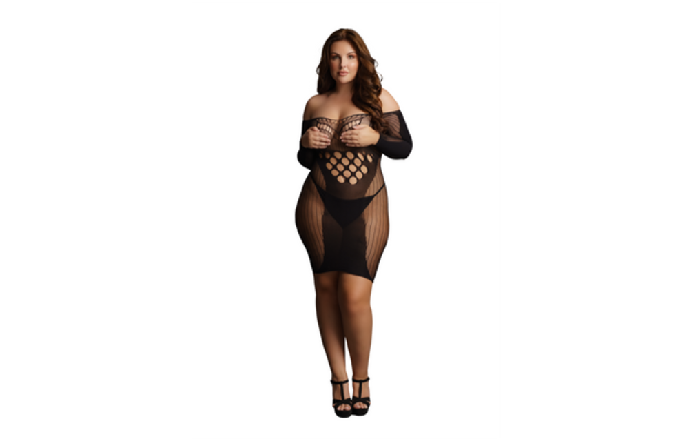 Contrasting Net Dress Plus Size | Stylish & Comfortable