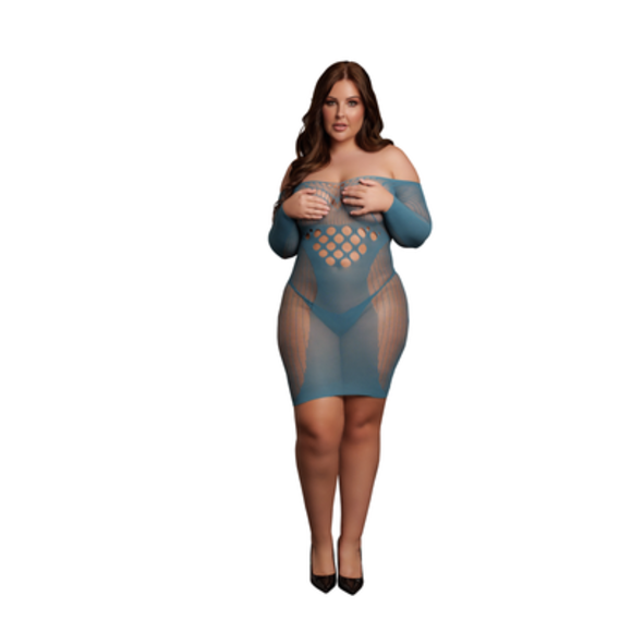 Mesh Dress Long Sleeves Women's XL-4XL – Stylish & Comfortable