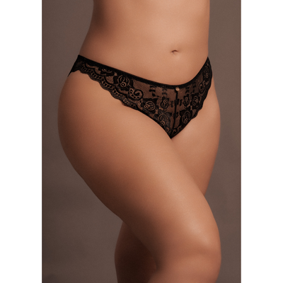 Zoé Elastische Kanten Slip | Sexy Lingerie Grote Maat Zwart