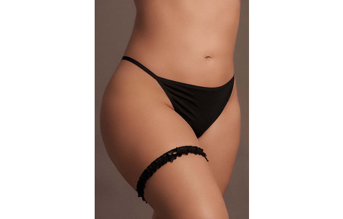 Noel - Elastic Lace Garter with Golden Details - Plus Size