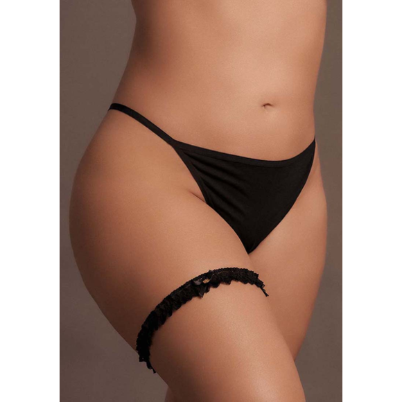 Noel Garter Belt Large Size | Elastic Lace With Gold