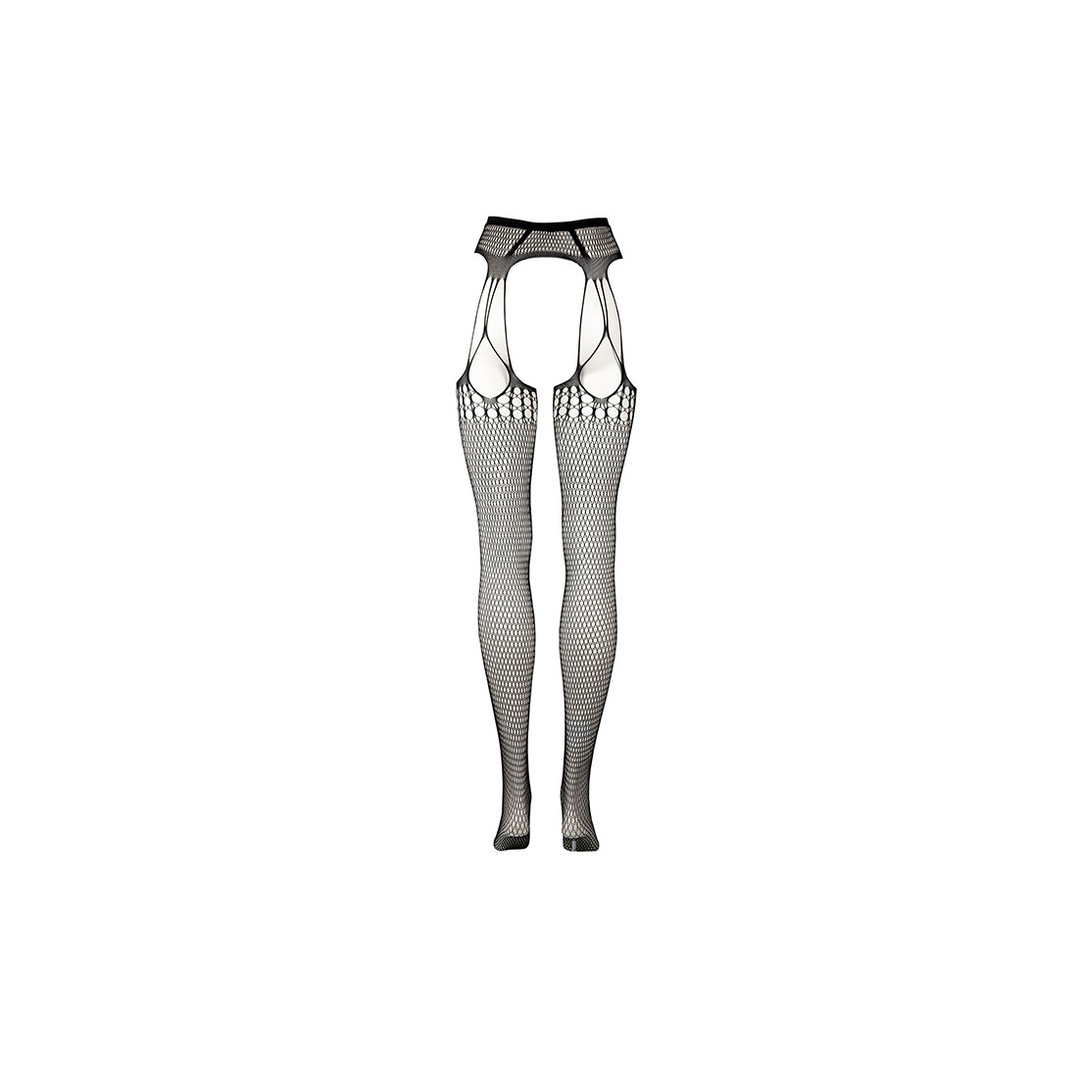 Geribbelde jarretelpanty - grote maat