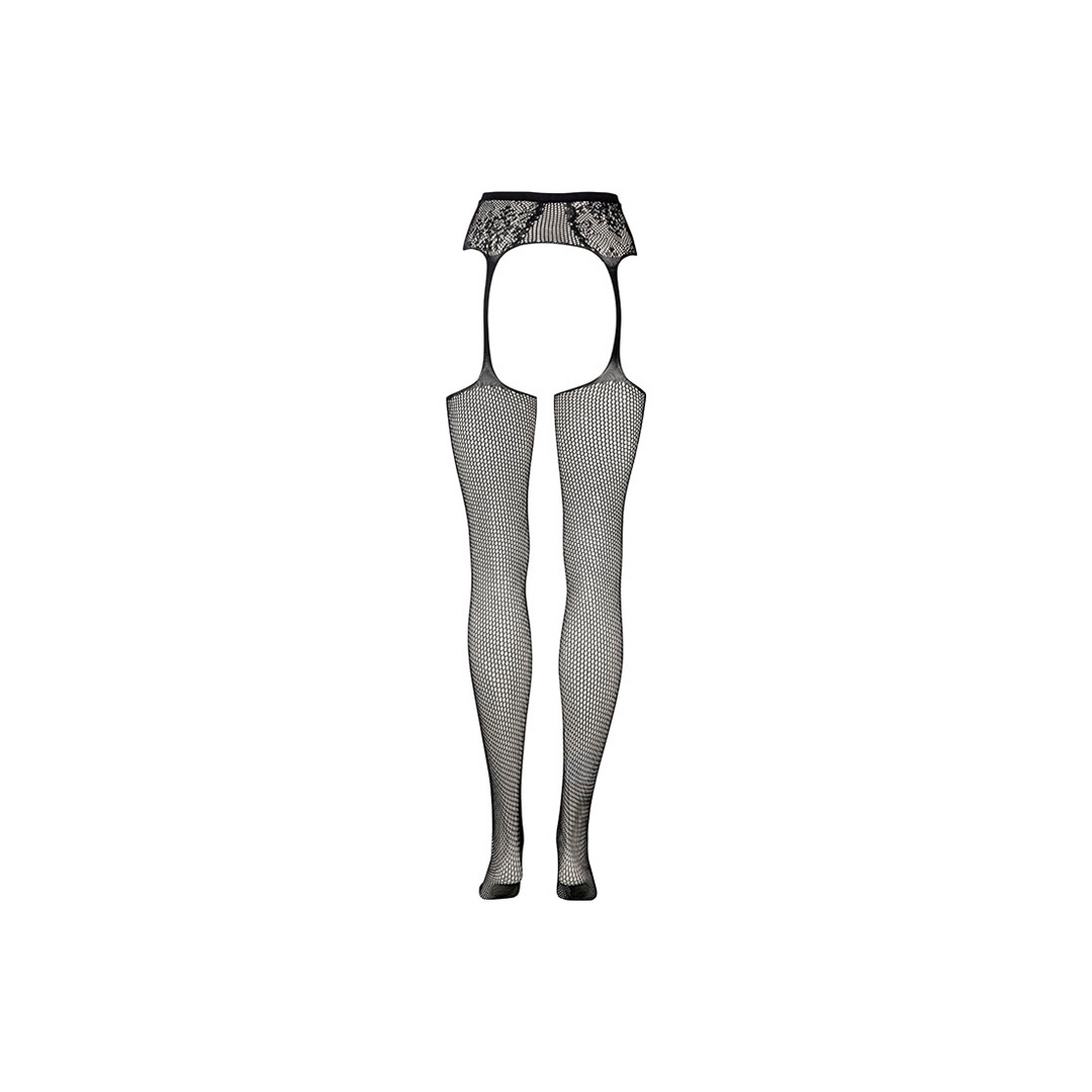 Visnet En Kanten Jarretellegordelkousen Zwart S-Xl | Le Désir