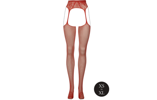 Fishnet and Lace Garter Belt Red | One Size Le Désir