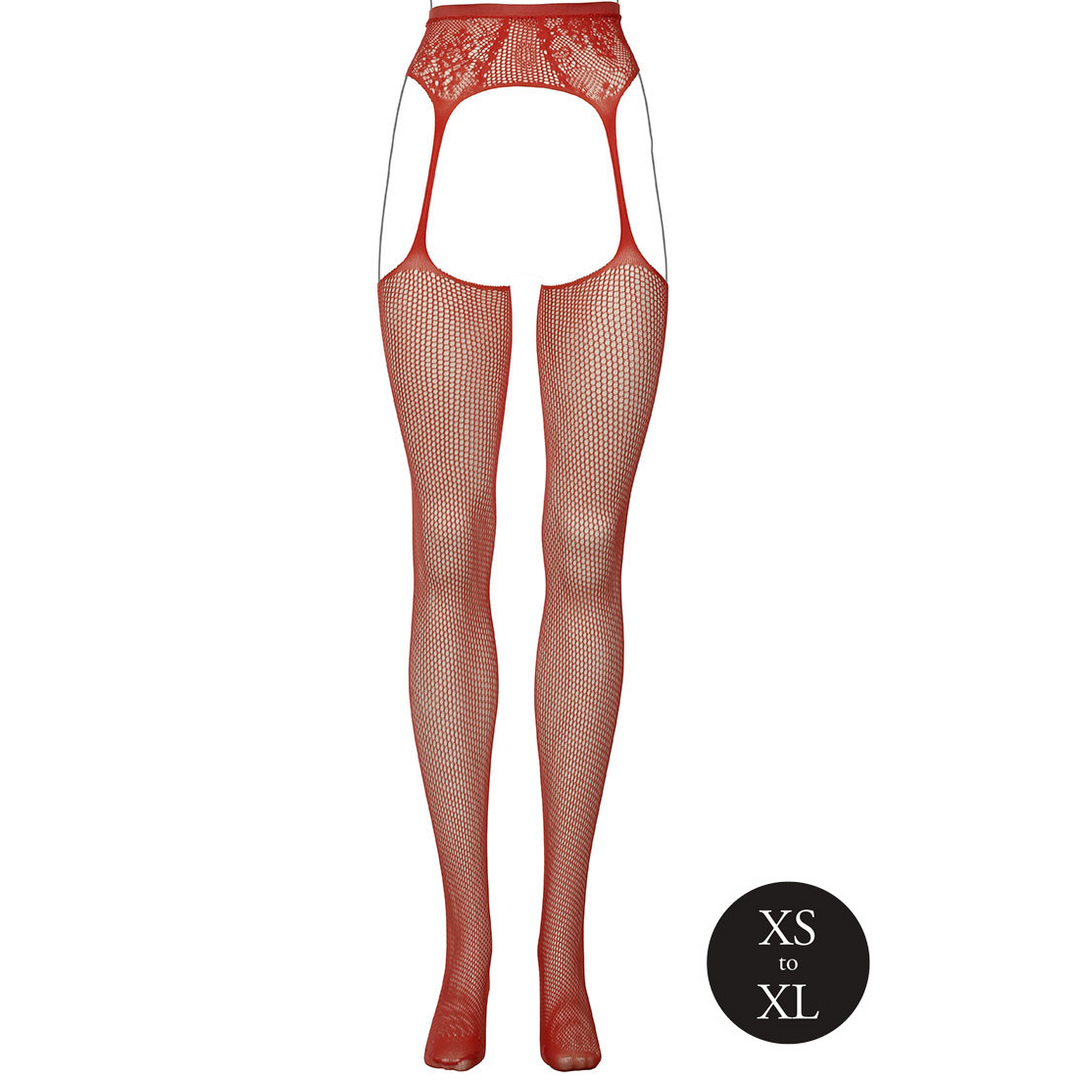Fishnet and Lace Garterbelt Stockings - One Size