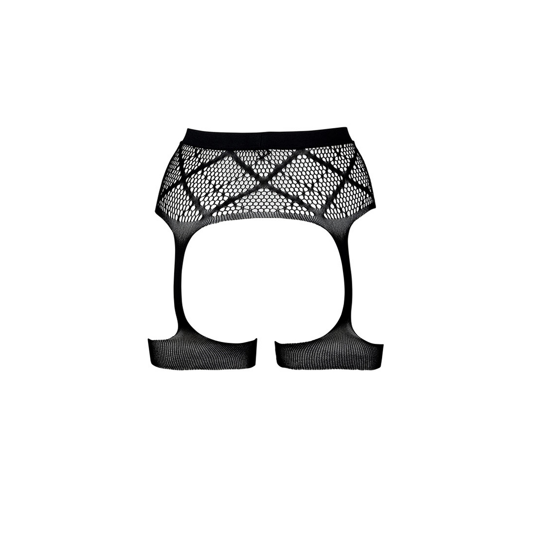 Striped, Fishnet Garterbelt - One Size