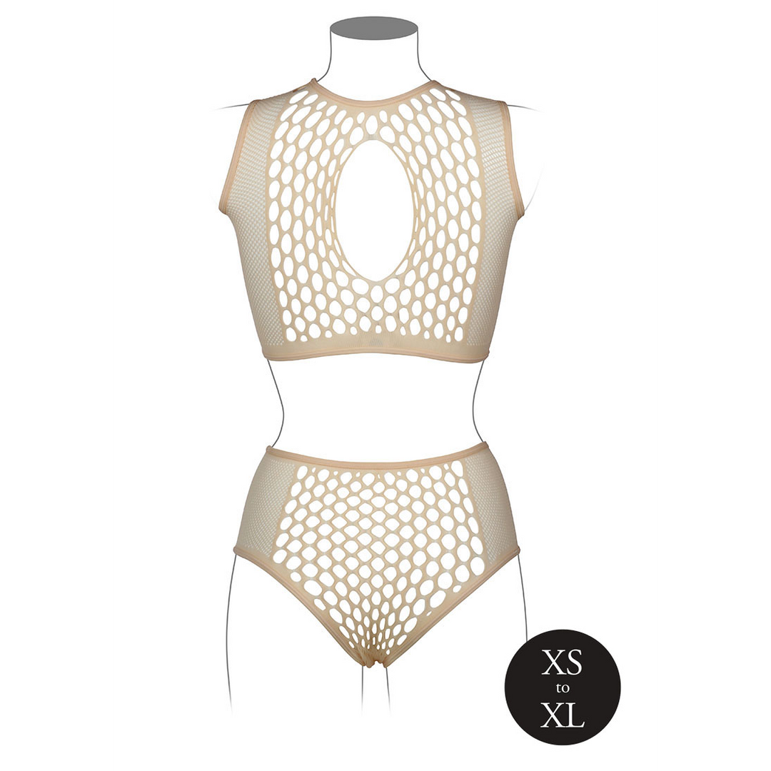 Duo Net Sleutelgat Beha Set Nude | Sexy & Comfortabel Xs-Xl