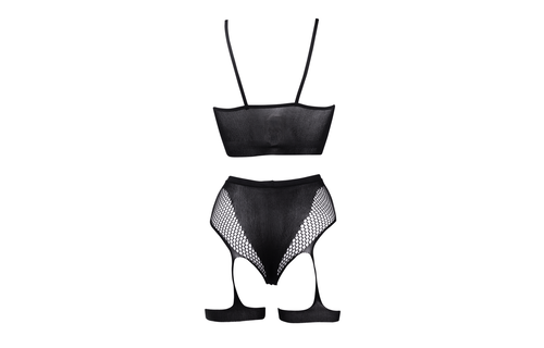 2-teiliges BH-Set mit Strumpfband Schwarz – Elegant & Sexy