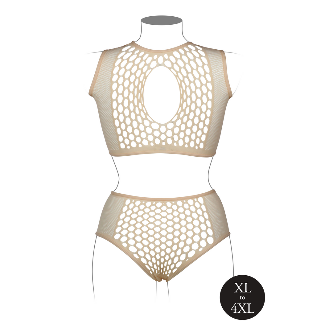 Duo Net Key-Hole Bra Set - Queen Size