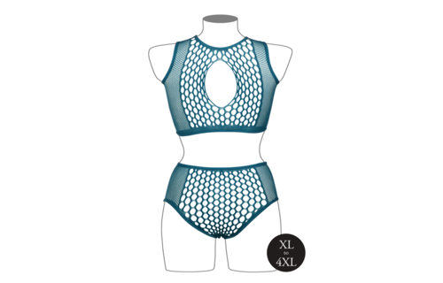 Duo Net Key-Hole Bra Set - Queen Size