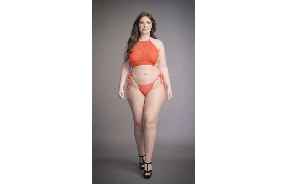 Top und String mit Strass | Große Größen 1XL-3XL Festlich