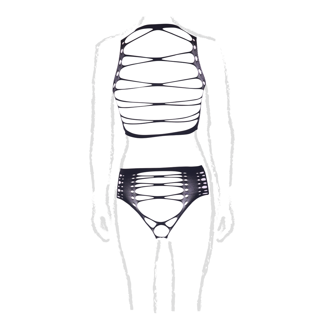 Helike Xlv Plusmaat Lingerie - Sexy Tweedelig Set Zwart