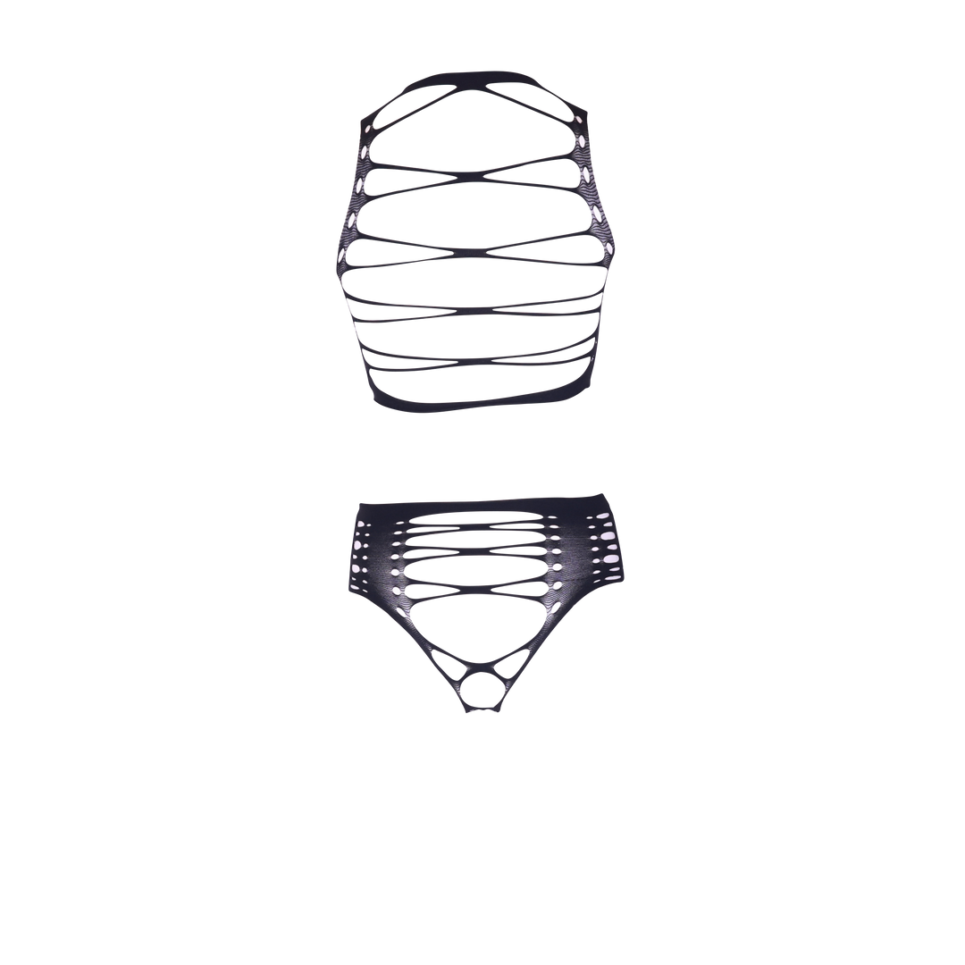 Helike XLV - Zweiteiler mit offenen Cups, Crop Top und Höschen - Einheitsgröße