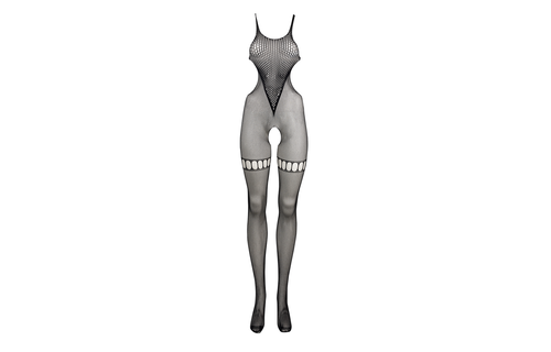 Net High Neck Bodystocking Black | One Size Elastic & Sexy