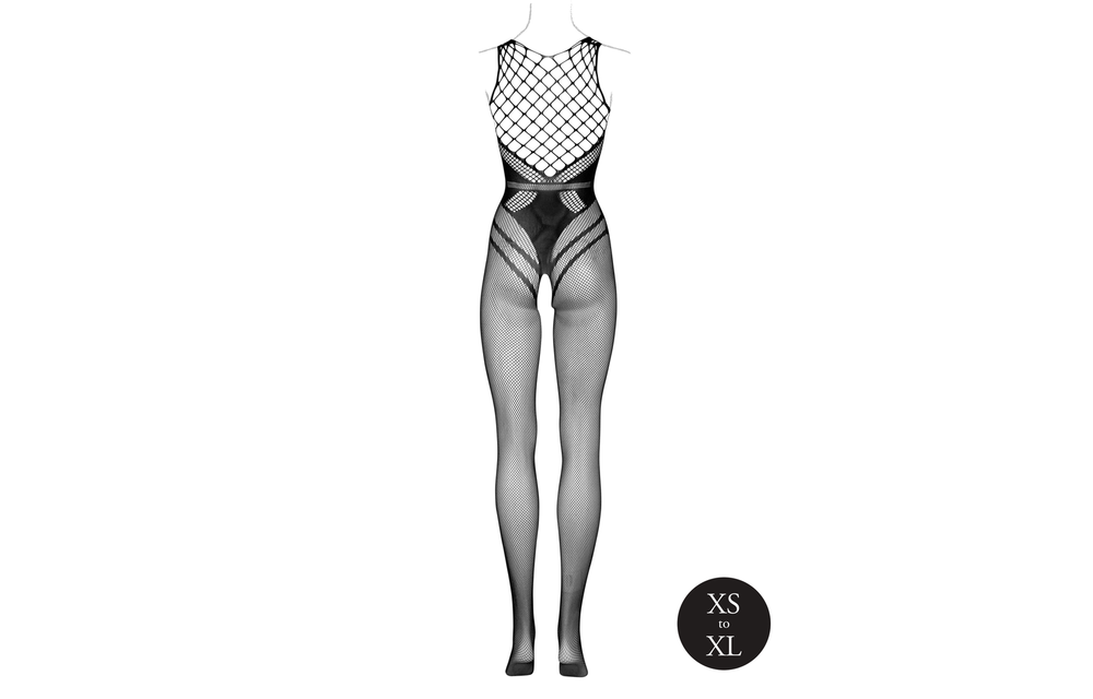 Bodystocking Zwart Met Lijnen | Stretch Xs-Xl | Le Désir