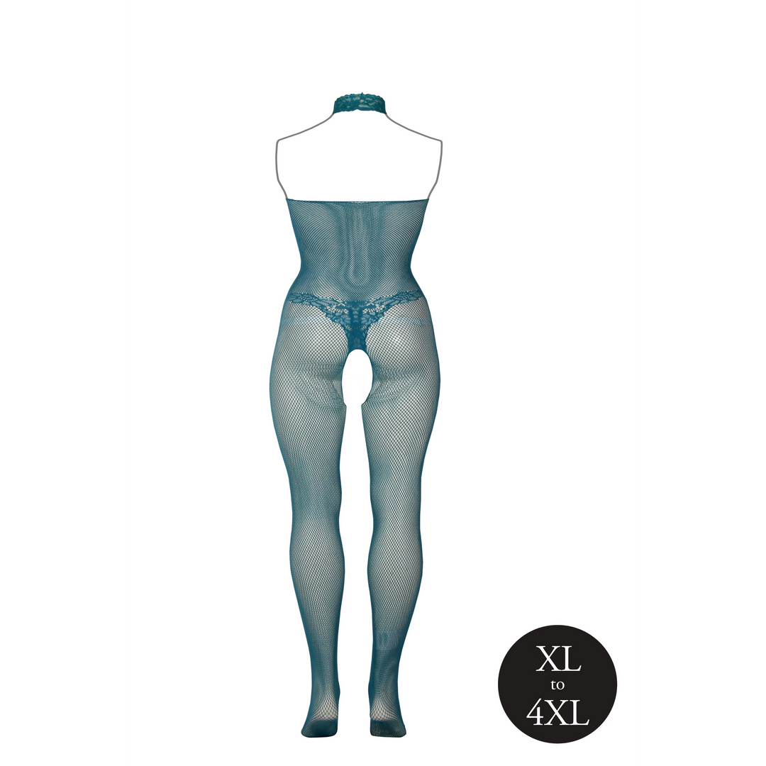 Visnet en kanten bodystocking - Damesmaat