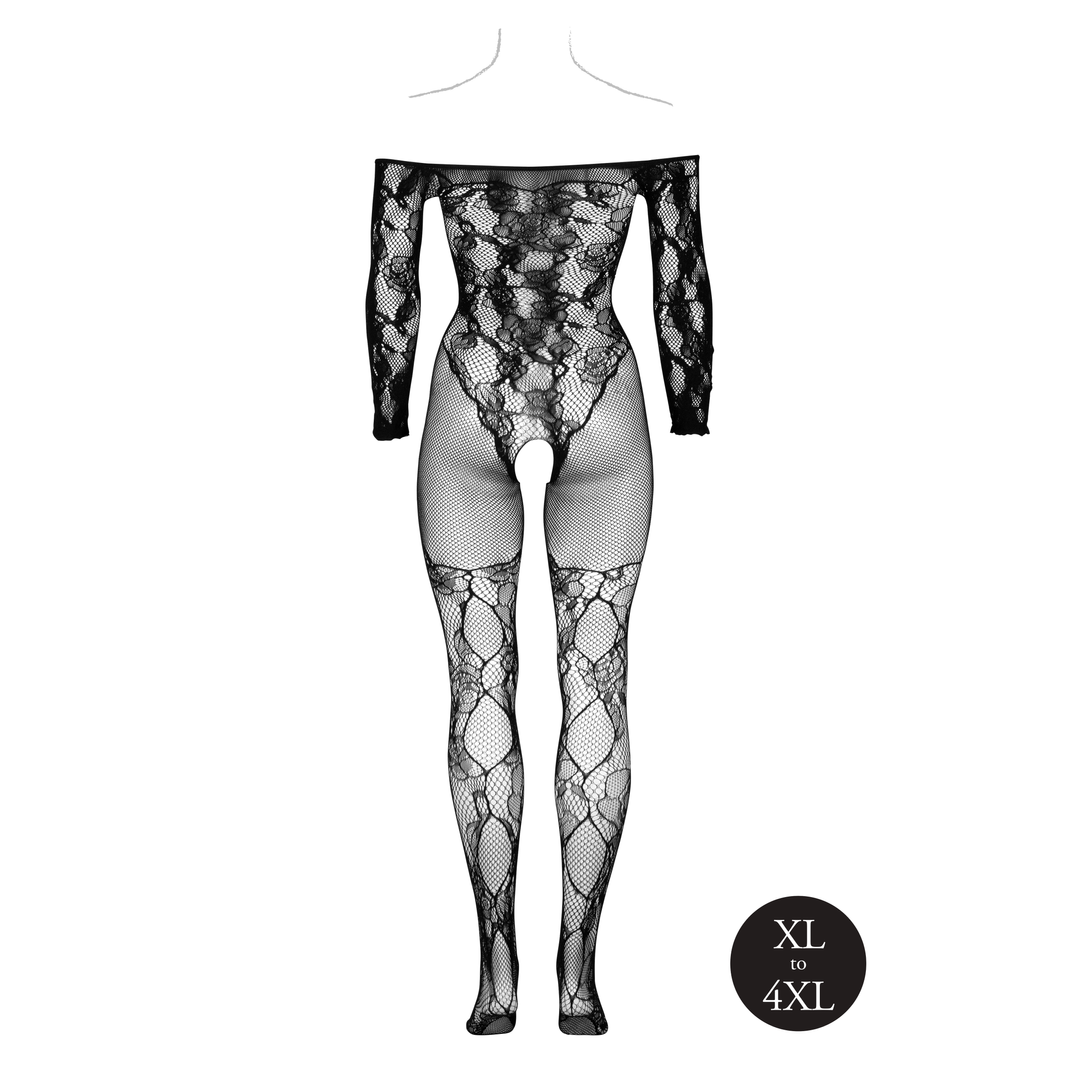 Bodystocking Osx Black Off-Shoulder | Sexy & Stretchy XL-4XL