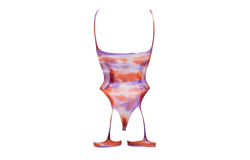 Open-Cup Strappy Teddy en Oogverblindende Tepel Bling Sticker - Eén Maat