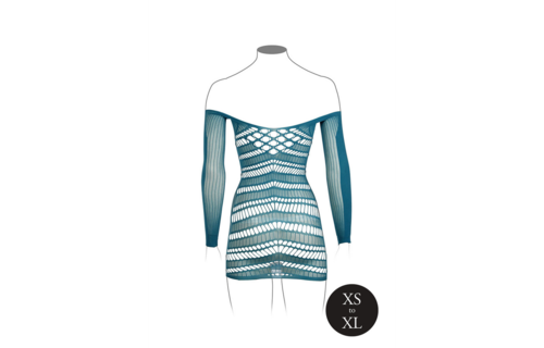 Mini-Jurk Lange Mouwen Blauw Stretch Le Désir Xl-4Xl