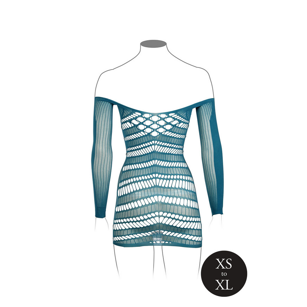 Minikleid mit langen Ärmeln Blau Stretch Le Désir XL-4XL