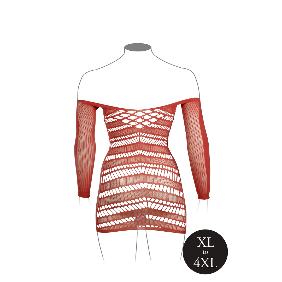Mesh Dress with Long Sleeves Women's XL-4XL | Chic & Stretchy