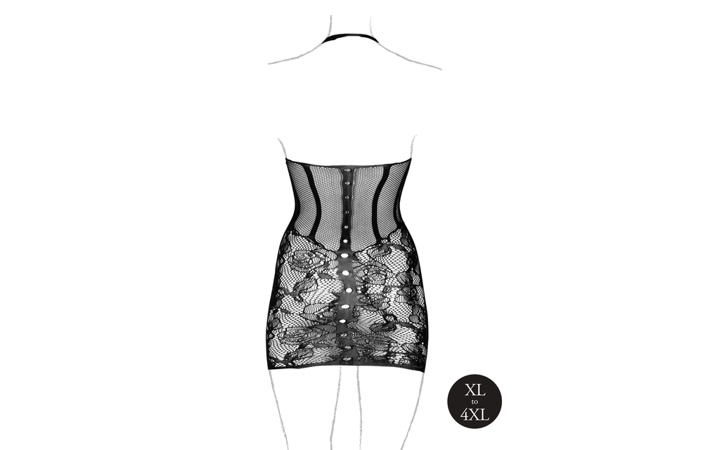 Sexy Black Dress Halter Neck Corset Look XL-4XL - Le Désir